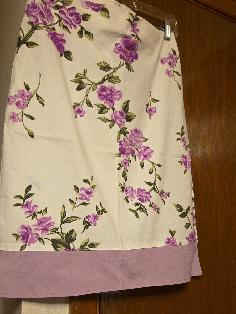 JUNIORS  Floral Cream and Lavender A-Line Skirt